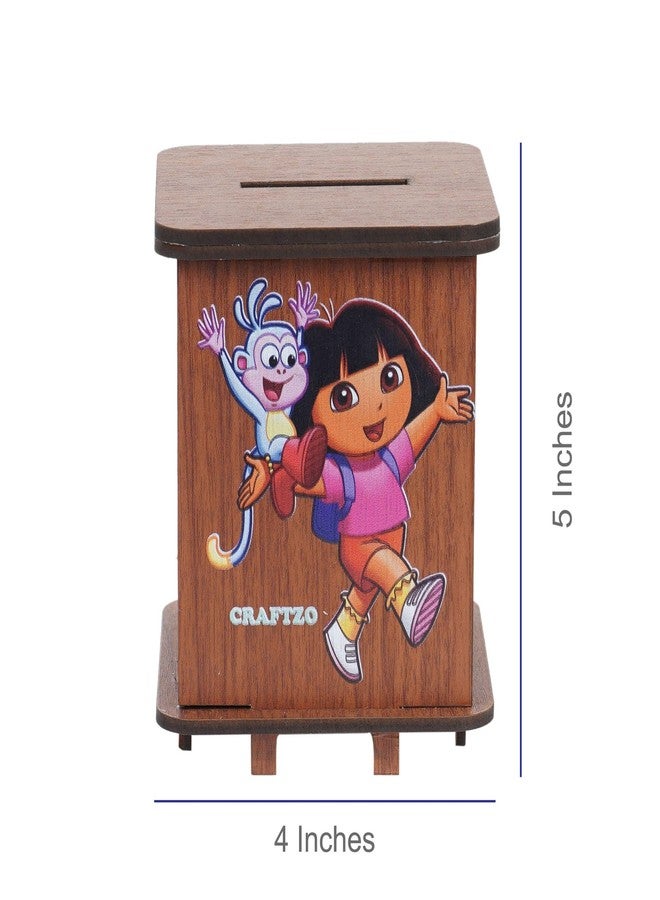 Craftzo Handmade Wooden Money Bank | Gullak | Coin Bank | Coin Box | Birthday Gift | Return Gift | Money Box - Gift Items for Kids - Image 3